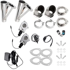 2x 2.25" Electric Exhaust Valve Y Pipe Kit w/ Remote Switch NEW