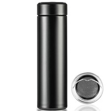 Insulated Water Bottle, 15 oz Stainless Steel Water Bottle, Black