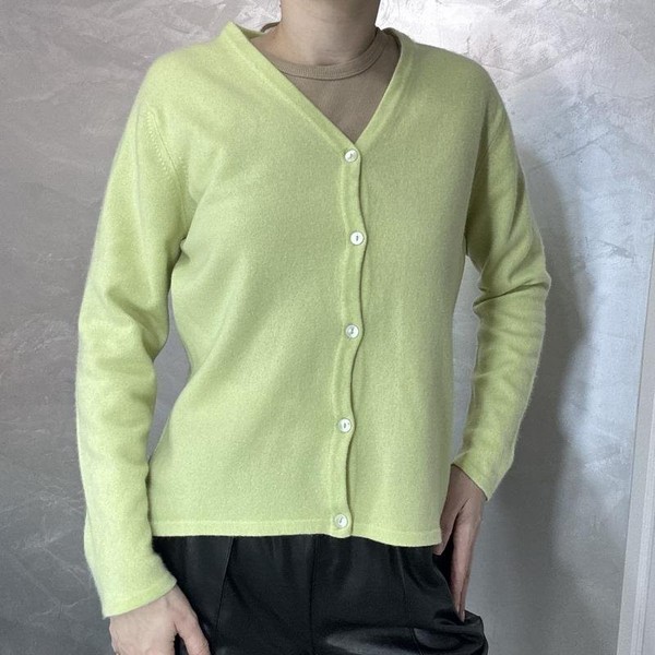 Women Johnstons of Elgin Sweater Yellow Cashmere