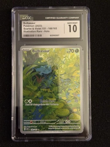 Pokemon Bulbasaur CGC 10 Gem Mint 166/165 Sv: Scarlet And Violet 2023 English