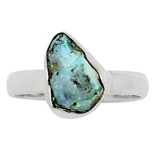 Natural Ethiopian Opal Rough 925 Sterling Silver Ring s.7 Jewelry R-1001