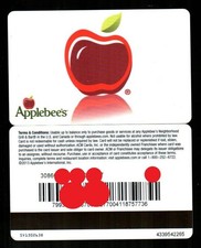 APPLEBEE'S Red Apple on White ( 2013 ) Gift Card ( $0 ) V1