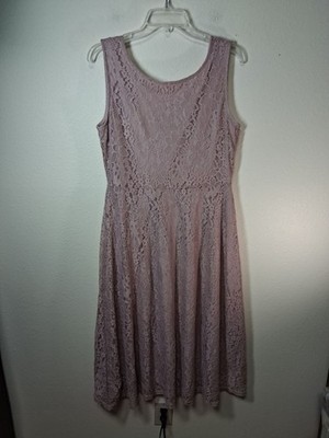 Suzanne Betro Lace Dress Business Casual Boho Cottage Fairy Party Pink Sz Large