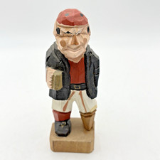 Hand Carved Sailor Crew Sea Captain Fisherman Mariner Wooden Nautical 5"