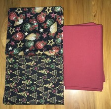 Cuts Of Fabric, Christmas, Ornaments 44 x36 , Trees 44 x 36 , Solid 44 x72