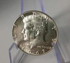 1967 50C Kennedy Half Dollar 40% Silver Fine To Very Fine Uncleaned
