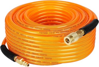 Reinforced Polyurethane Air Hose 1/4'' Inner Diameter by 100' Long, Flexible, Hea