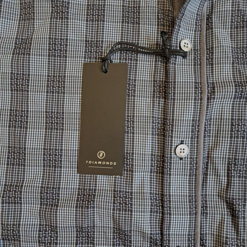 7 Diamonds Men’s Shirt Size M Blue Plaid Long Sleeve Button Down Preppy Classic - Picture 5 of 10