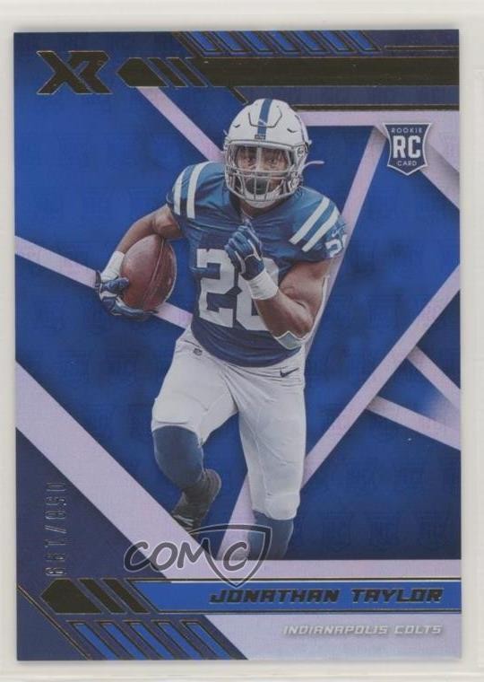 2020 Panini XR Rookie Blue 58/199 Jonathan Taylor #118 Rookie RC 10nd