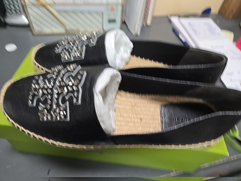Tory Burch  Perfect Black Espadrilles Embellished Leather 10