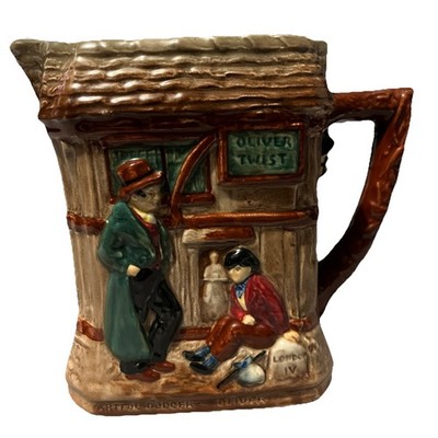 Royal Doulton Pitcher Carafe Oliver Twist The Old Curiosity Shop England 32oz.