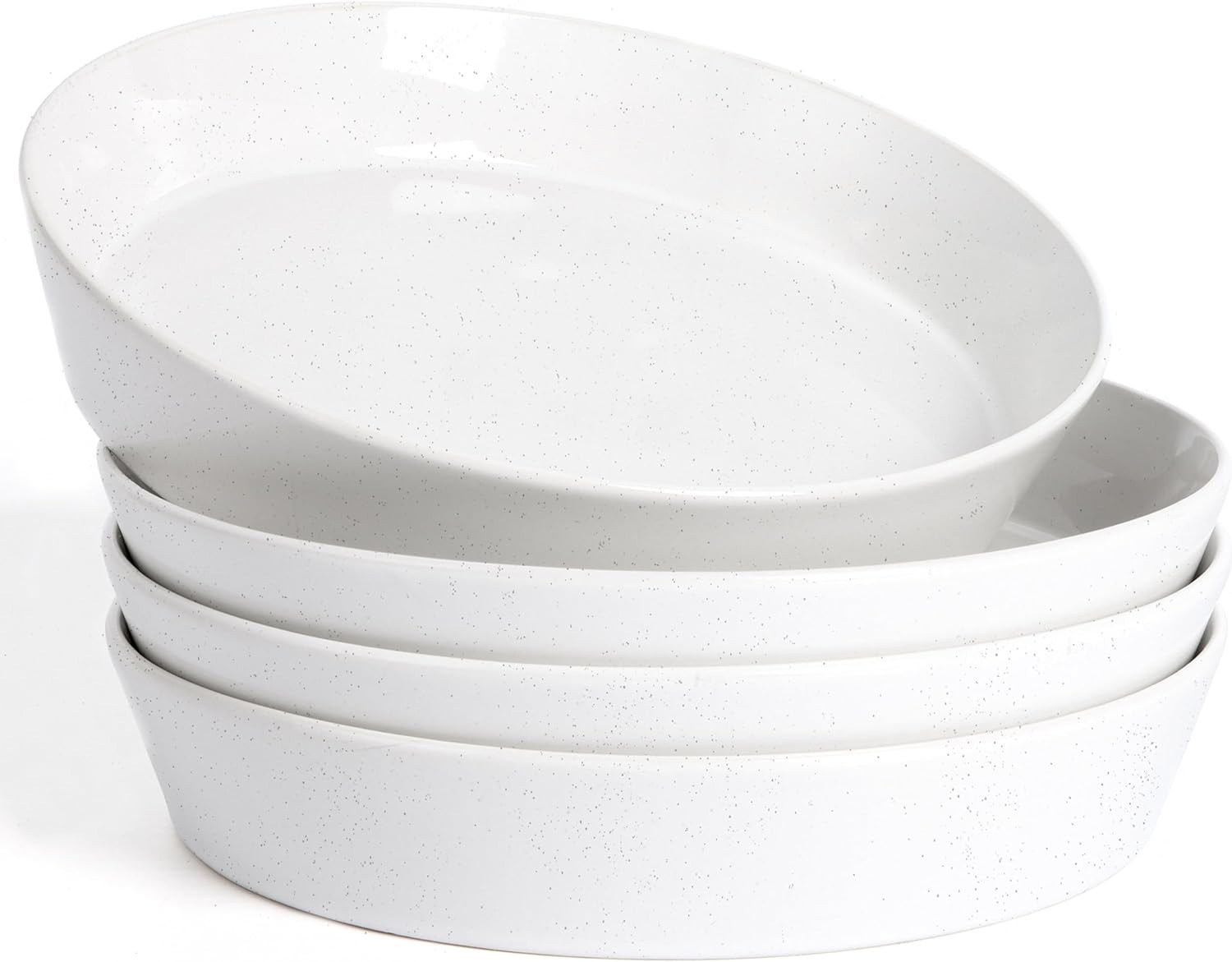 Pasta Bowls Set of 4, 34Oz Salad Plates for Home Kitchen, Stackable Large Wide C