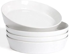 Pasta Bowls Set of 4, 34Oz Salad Plates for Home Kitchen, Stackable Large Wide C