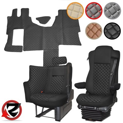 Set Fußmatten und Sitzbezüge Kompatibel mit Mercedes Actros SOLOSTAR MP4 MP5 L