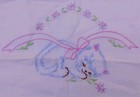 Lot Of Two Sweet Vintage Baby Or Doll Pillowcases Kitten Bunnies Embroidery — photo 2