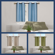 MODERN STYLISH WINDOW VALANCE SHORT CURTAIN DRAPERY FAUX SILK LIGHT WEIGHT N25