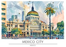 Xtra Large Travel prints, A2 to A0, Mexico City Print, Mexico City Travel Prin