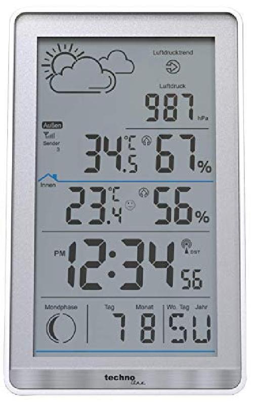 TechnoLine Stazione meteorologica Radio WS9218, Argento