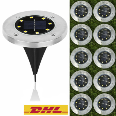 LED Solarlampe Bodenstrahler 8LEDs Außenleuchte Bodeneinbaustrahler Bodenleuchte