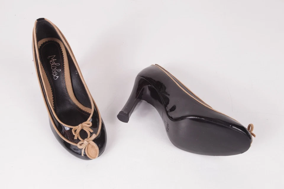 Nuevos zapatos negros de charol de tacón alto para mujer MALOLES S 36 Foto 4 de 4