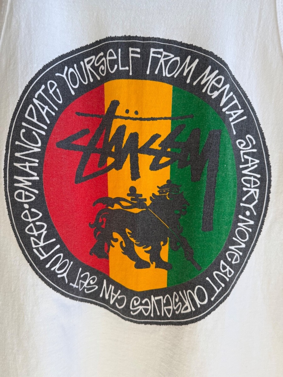 Stussy Rasta Feelin' Irie Bob Marley - Tank Top - White - Mens
