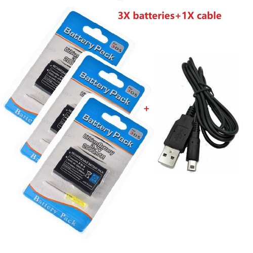 Batteria ricaricabile di ricambio per Nintendo 3DS 2DS CTR-003 2000mAh + alimentazione USB - Foto 29 di 44
