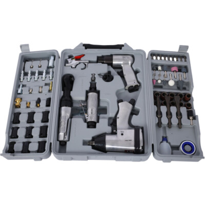 Air Tool and Accessories Kit 71 Piece Impact Wrench Air Ratchet Die Grinder