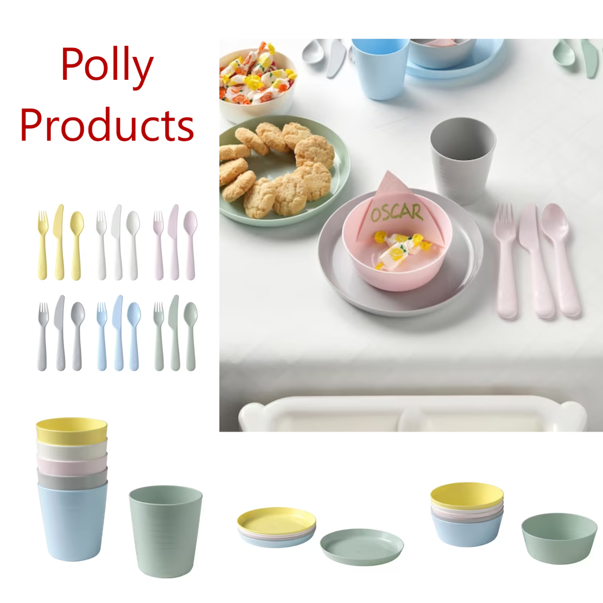 Ikea KALAS CHILDREN'S PLATES, BOWLS, MUGS, CUTLERY, Mixed Colours