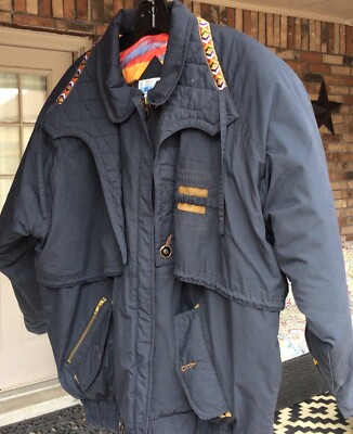 Changing Scene Heavy Zippered Lined Polyester/Cotton Jacket Men's Sz Large Black