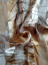 Vtg Sheer Striped Fashion Scarf Brown Square 20" Neck Head Business Work Lady