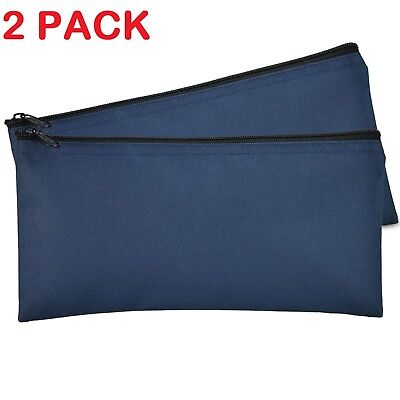 Deposit Bag Bank Pouch Zippered Safe Money Bag Organizer in Navy Blue 2 QTY Pack | eBay