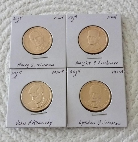 2015d US Mint Dollars Truman, Eisenhower, Kennedy, John 5P5-8 Uncirculated Mint