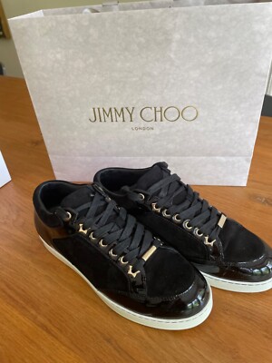 JIMMY CHOO Miami black patent/suede sneaker Size 40/7 UK
