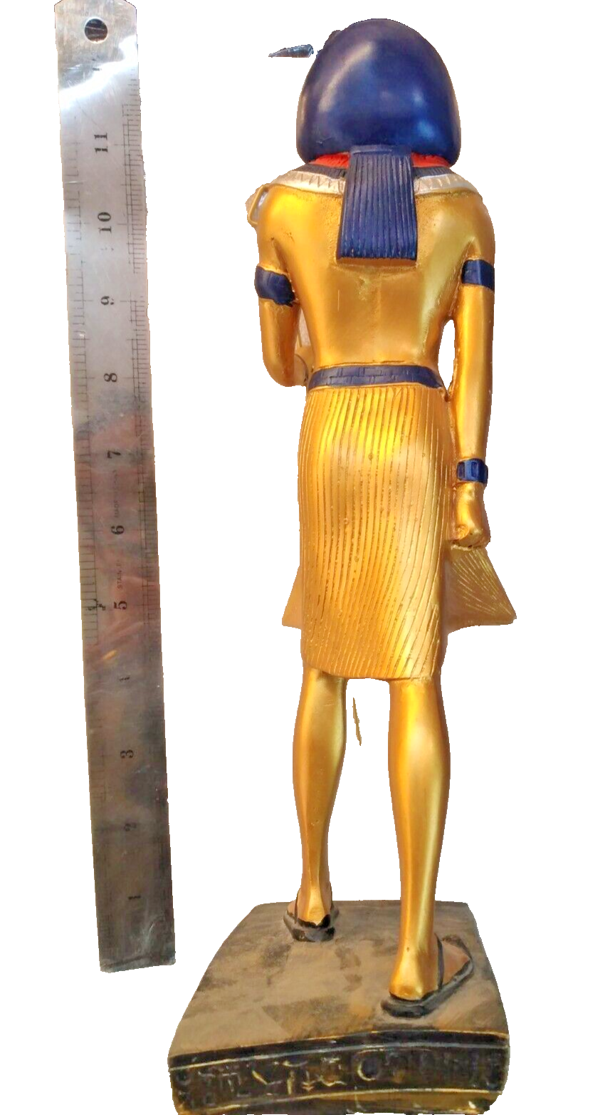 Antique EGYPTIAN GUARDIAN STATUE OF TUTANKHAMEN IN GOLD & Gold Heavy