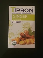 Tipson USDA Organic GINGER CINNAMON Herbal Infusions Tea 20 Tea Bags