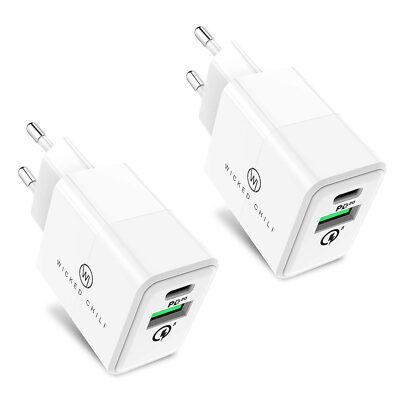 2X 20W Dual USB C Netzteil QC USB A+Typ C PD Schnellladegerät für iPhone 14 Pro