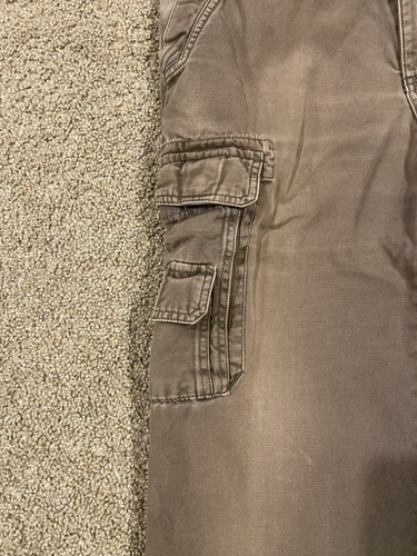 Pantaloni Eddie Bauer Utility Uomo 33x32 Marrone Carpentiere Cargo Tela Abbigliamento da Lavoro - Foto 3 di 11