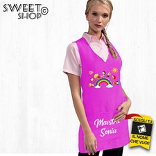 GREMBIULE MAESTRA PERSONALIZZATO SCUOLA MATERNA CAMICE IDEA REGALO MAESTRA NATAL