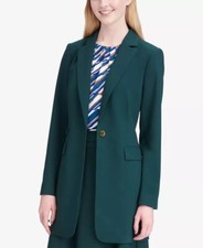 NEW CALVIN KLEIN GREEN LONG JACKET BLAZER SIZE 10  129