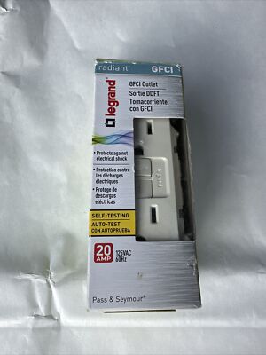 Pass & Seymour 2097LACCD12 GFCI Outlet, Heavy Duty, 20A, LIGHT ALMOND Self Test