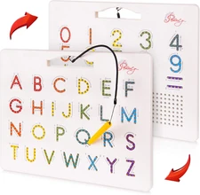 Magnetic Alphabet Tracing Board - Double Sided Letters & Numbers Magnetic Tracin