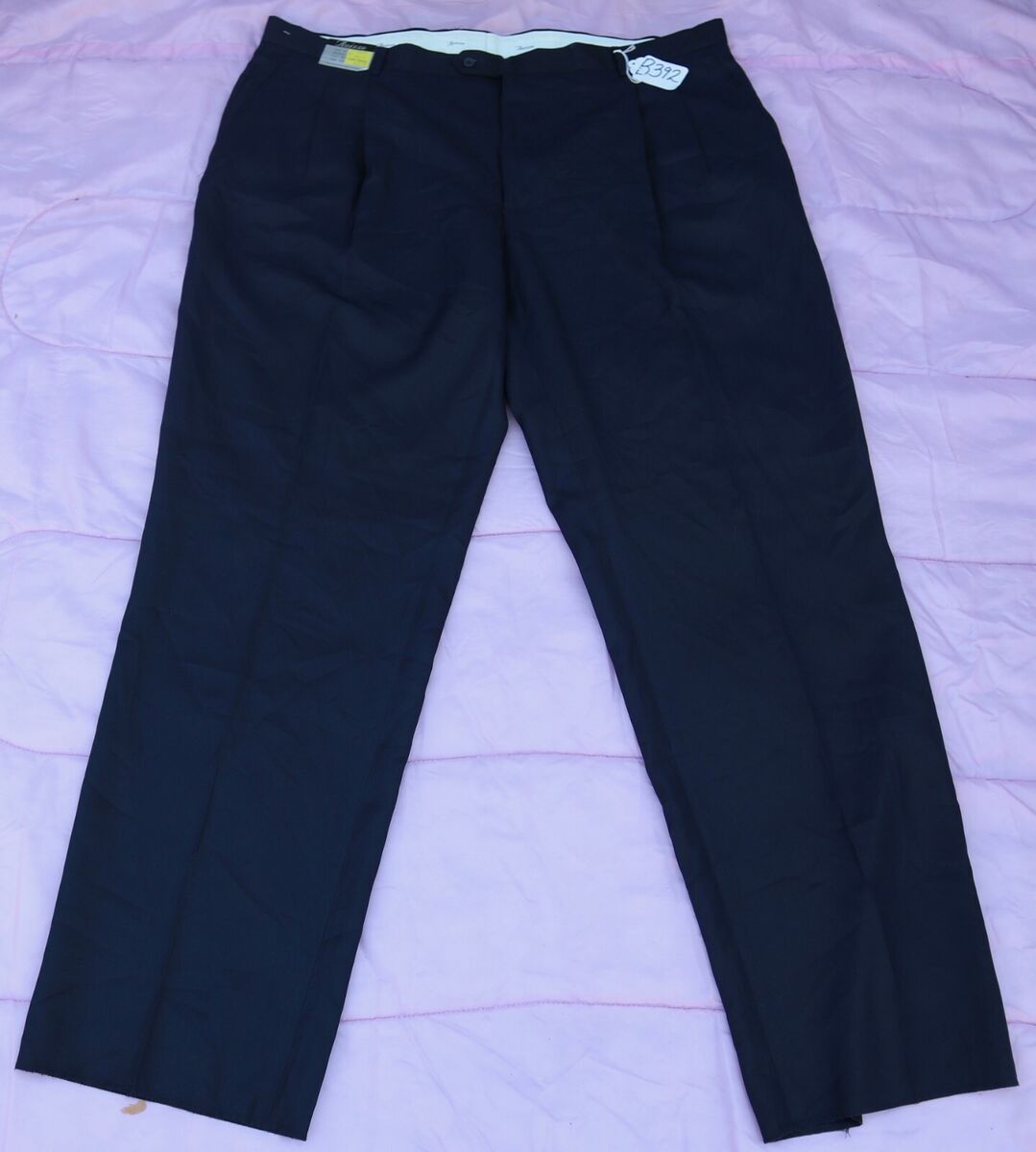 AUIZZO BLACK PLEATED Pants for Men - W48 X L37. UN-HEMMED AUIZZO BLACK PLEATED Pants for Men - W48 X L37. UN-HEMMED