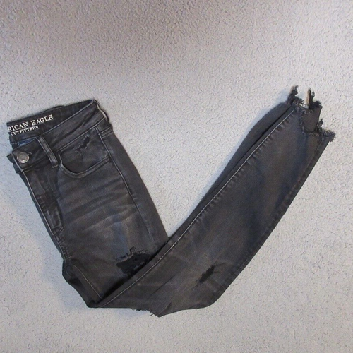 American Eagle Jegging 2 Womens Super Stretch Hi-Rise Destroyed Measures 26x27 - Picture 2 of 11