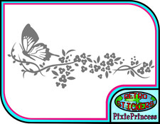 Butterfly Flower H Vinyl Sticker Vehicle Car Poster Wall Art Window Decal Craft