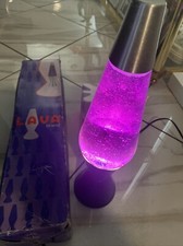 Vintage 1997/2003 Purple Lava Lamp w/ Glitter Black Base Mix Lot In Box Y2K 90s