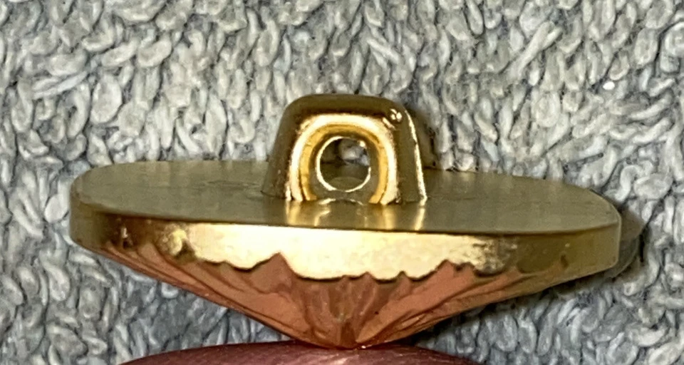 Vintage Gold Colored Square Textured Button - Image 3 of 4