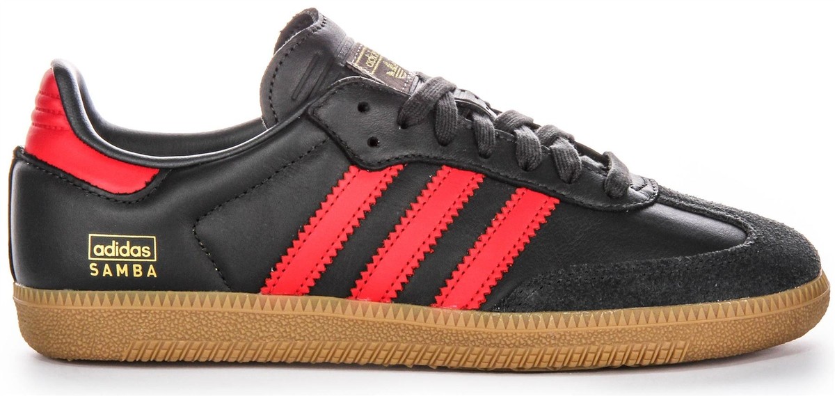 Adidas Samba Og Retro 3 Stripe Contrast Womens Sneaker In Black