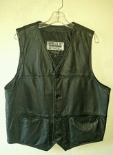 Fantastic Sharp Black PELLE STUDIO WILSONS Size XL Leather Vest w/Pockets