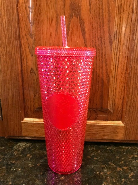 starbucks 2019 holiday studded tumbler neon pink