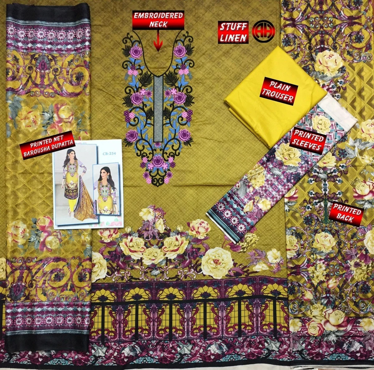 Pakistani designer store linen suits 2018